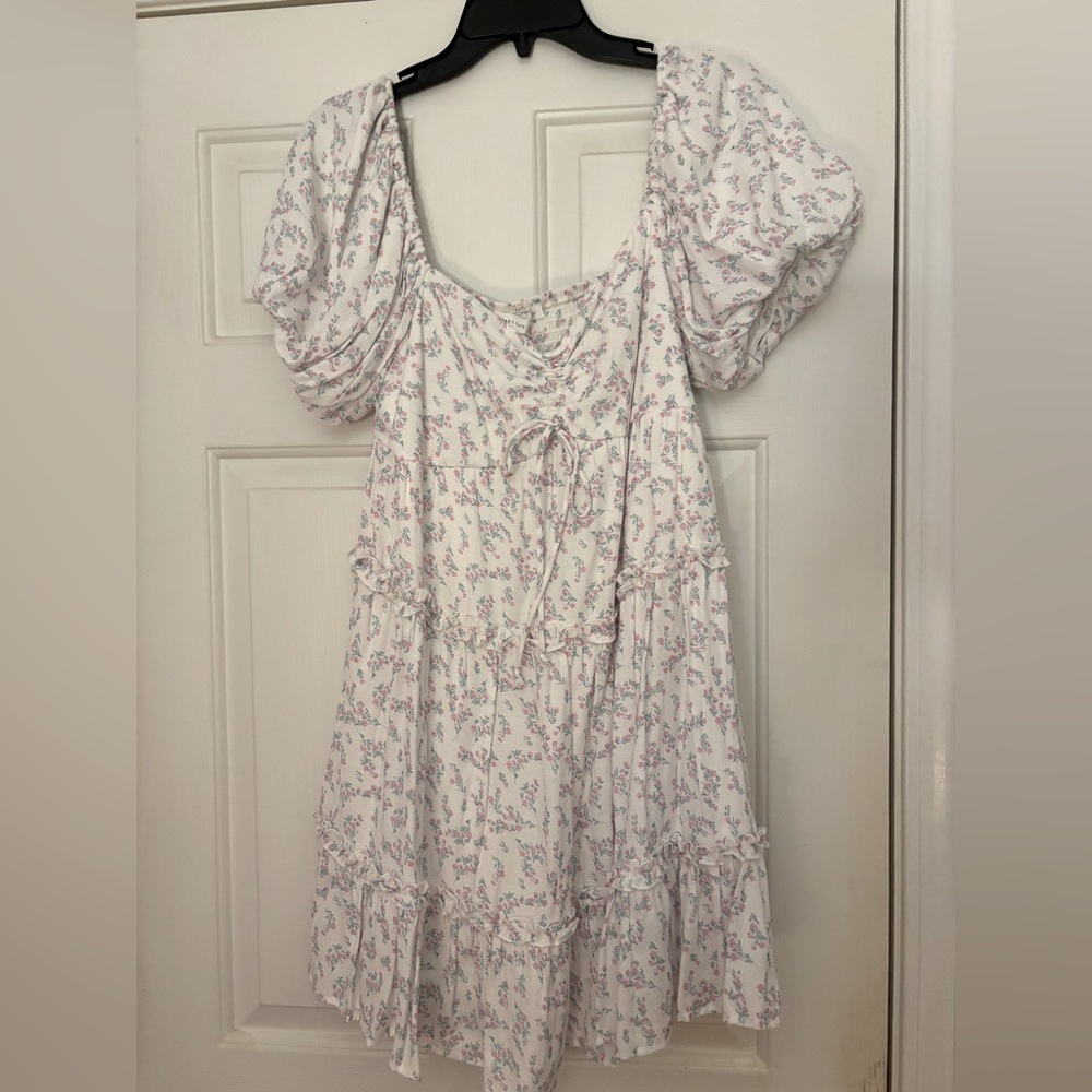 Altar’d State Floral Puff Sleeve Dress (Size L)
